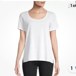 Theory Pinati Short Sleeve White Sea Slub Top.Size L